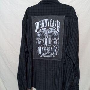Johnny Cash Plaid Shirt Hand Crafted Upcycled